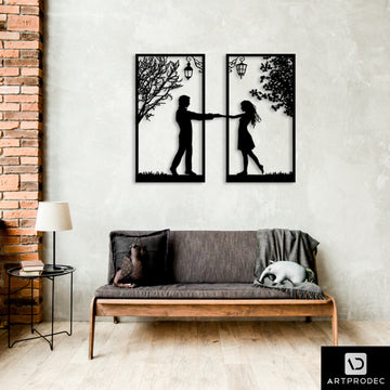 Love Couple Metal Wall Decor