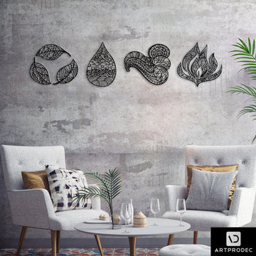 Four Elements Metal Wall Hanging