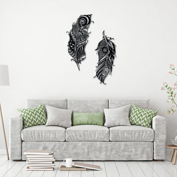 Feather Metal Wall Art Decoration