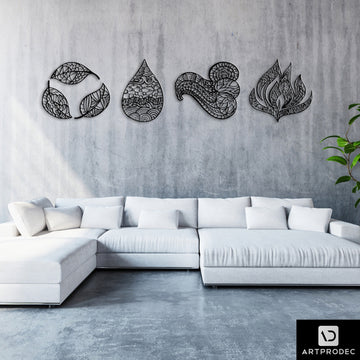 Four Elements Metal Wall Hanging