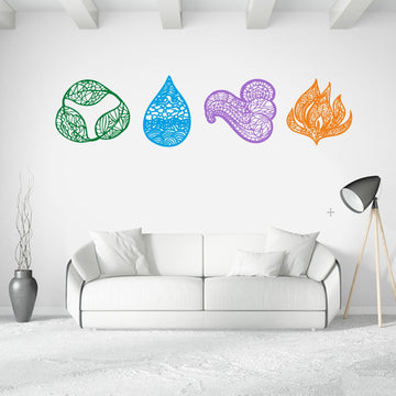 4 Elements Metal Wall Decor