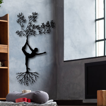 Yoga Tree Metal Wall Art