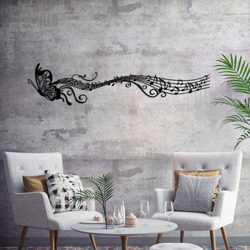 Butterfly Musical Note Wall Art