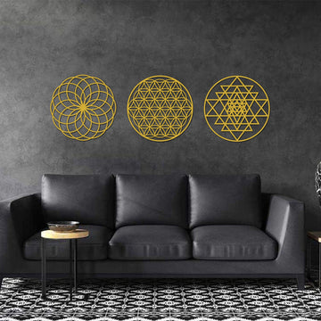 Sri Yantra Flower of Life Torus Sacred Geometry Wall Art