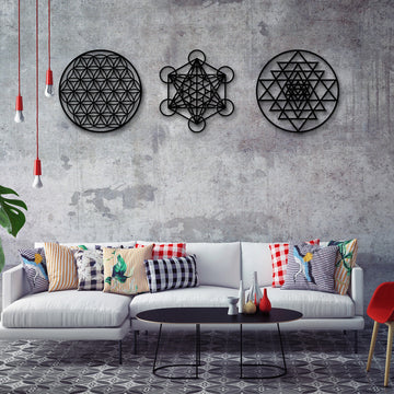 Sacred Geometry Wall Art  Sri Yantra Flower of Life