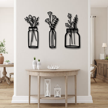 Spring Flower Metal Wall Art Decor Set of 3