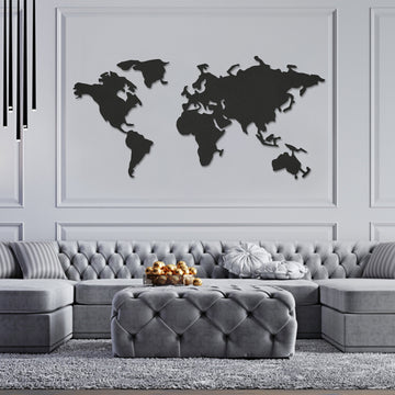 Metal World Map Wall Art Carte du monde