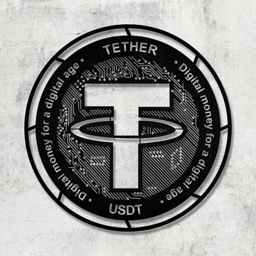 Tether Coin Metal Wall Art Physical Crypto Coins