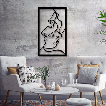 Woman and Man Line Art Metal Wall Decor