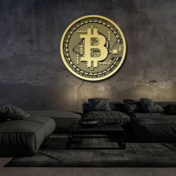 Gold Bitcoin Wall Decor