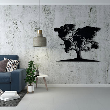 Metal Tree World Map Wall Art Decor