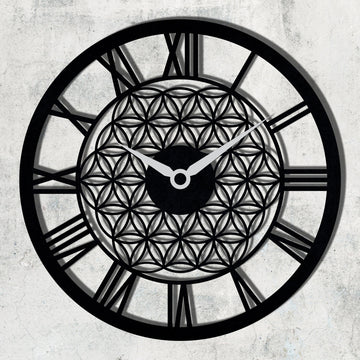 Yoga Wall Clock Flower of Life Trendy Wall Art