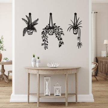 Hanging Flowers Metal Wall Art