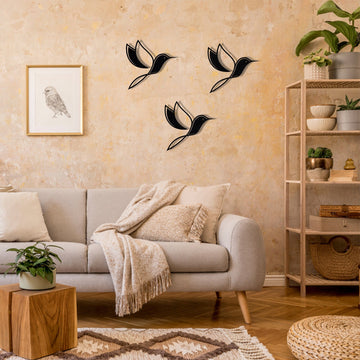 Metal birds wall art 3 pieces wall art