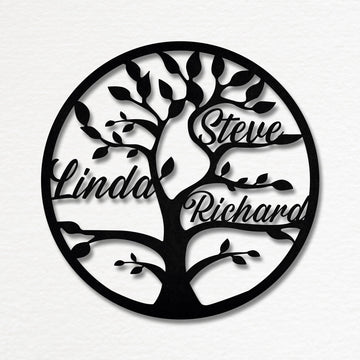 Tree of Live Family Tree Chart Metal Wall Art Decor