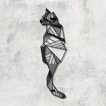 Geometric cat wall art