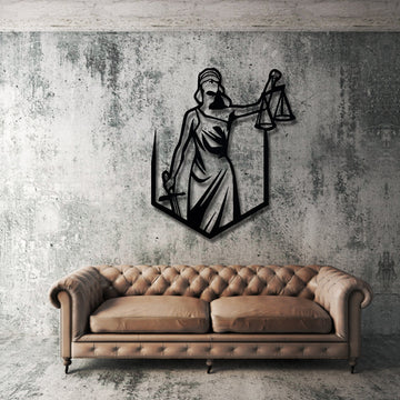 Justice metal wall decor