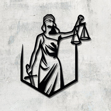 Justice metal wall decor