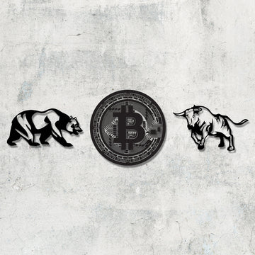 Bitcoin metal wall art set of 3