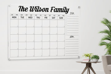 Dry Erase Acrylic Planner for Wall