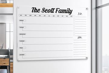Family Planner Acrylic Wall Sign