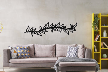 Metal olive leaf wall art