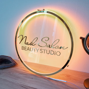 Custom Logo Mirror Business Neon Lights