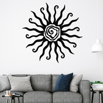 Metal Sun Wall Art Sign Decor