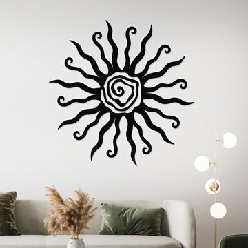 Metal Sun Wall Art Sign Decor